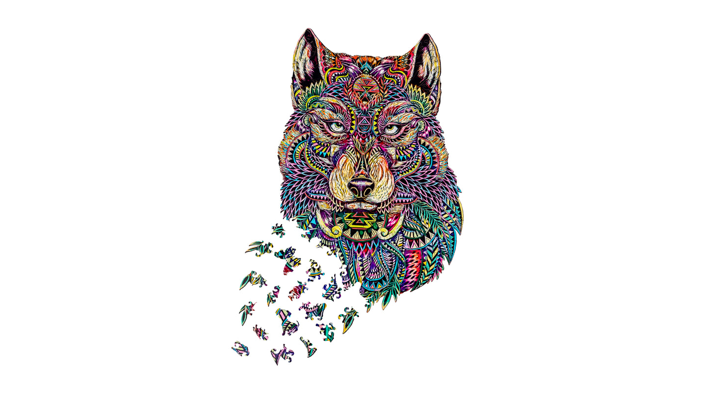 Woodvio™ Wolf Holzpuzzle (48 x 30 cm)