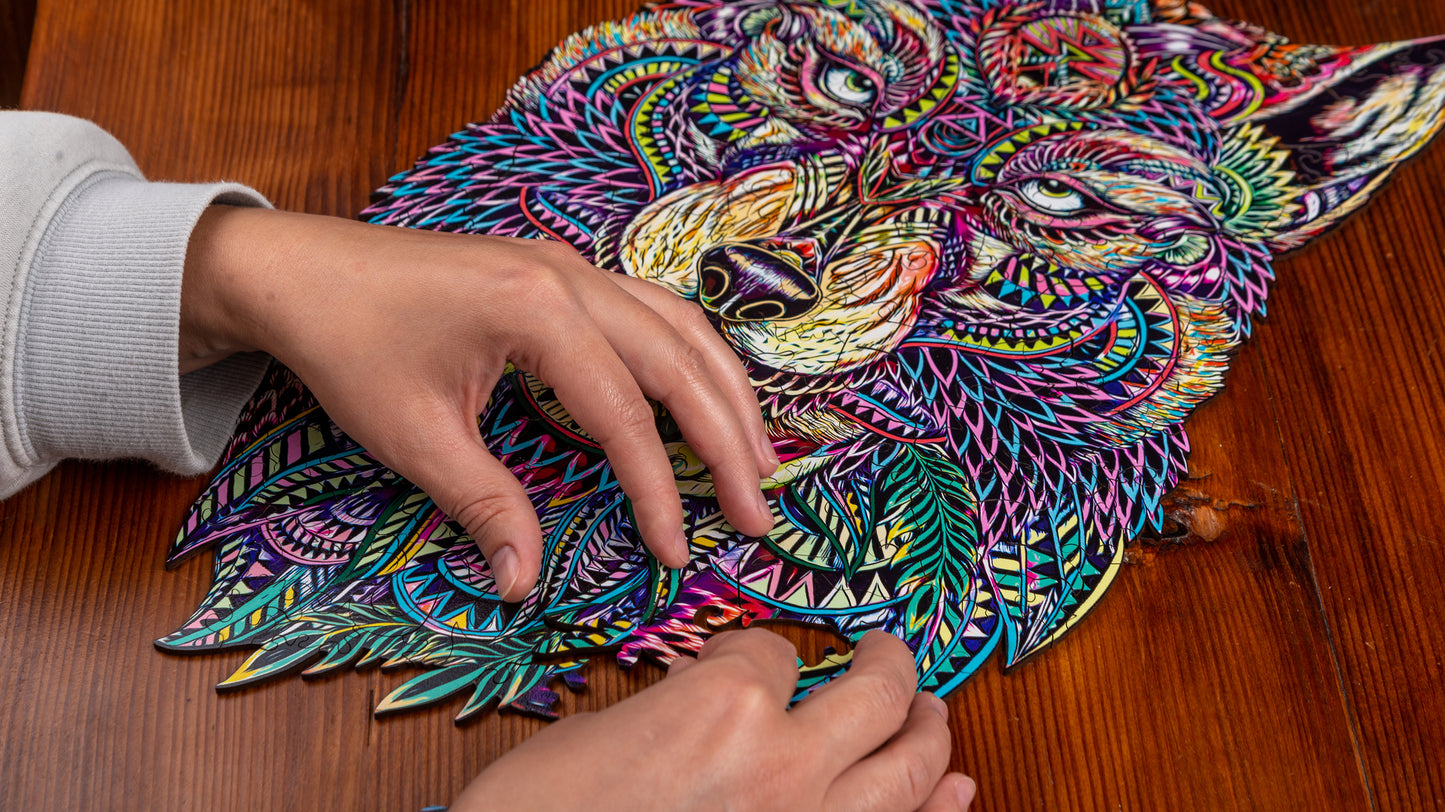 Woodvio™ Wolf Holzpuzzle (48 x 30 cm)