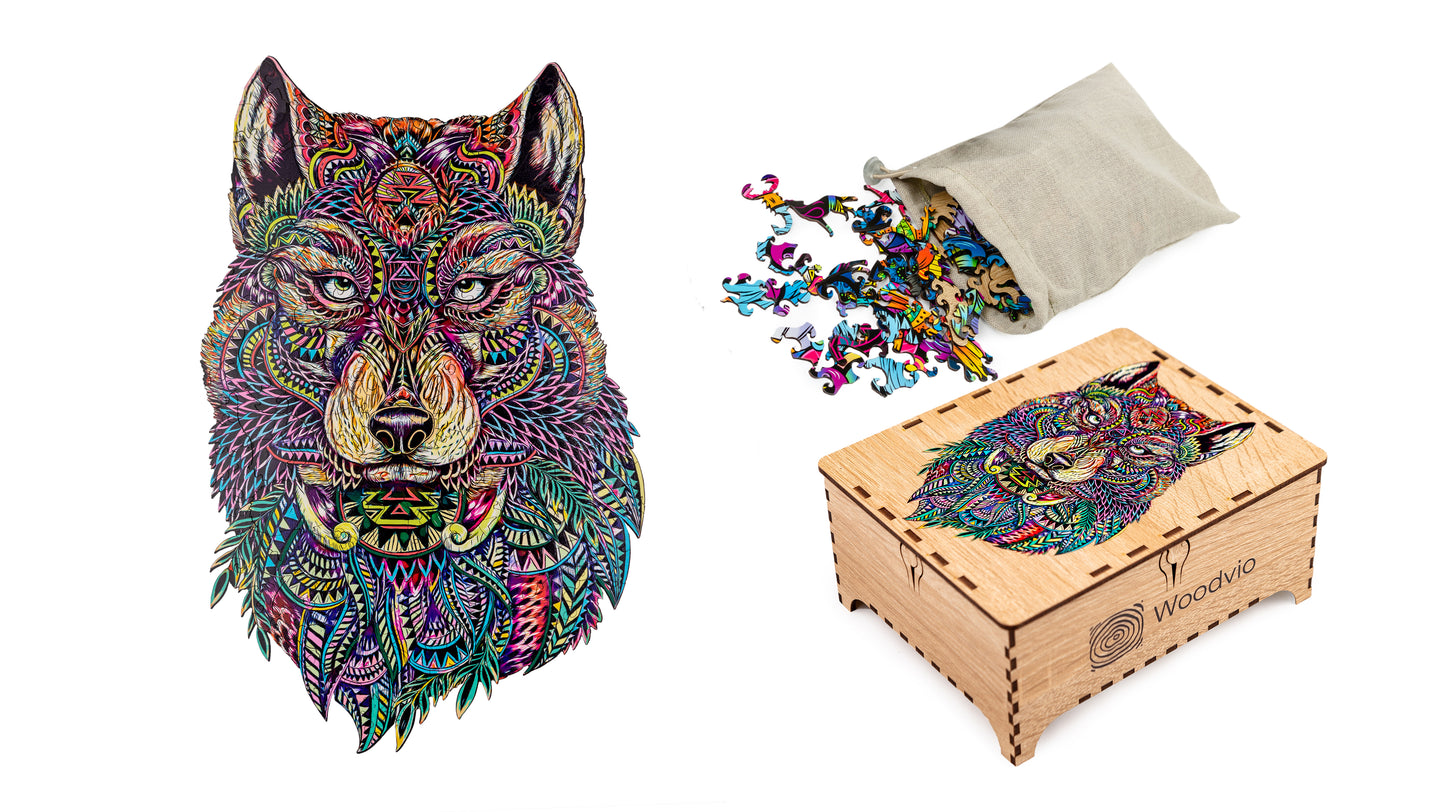 Woodvio™ Wolf Holzpuzzle (48 x 30 cm)