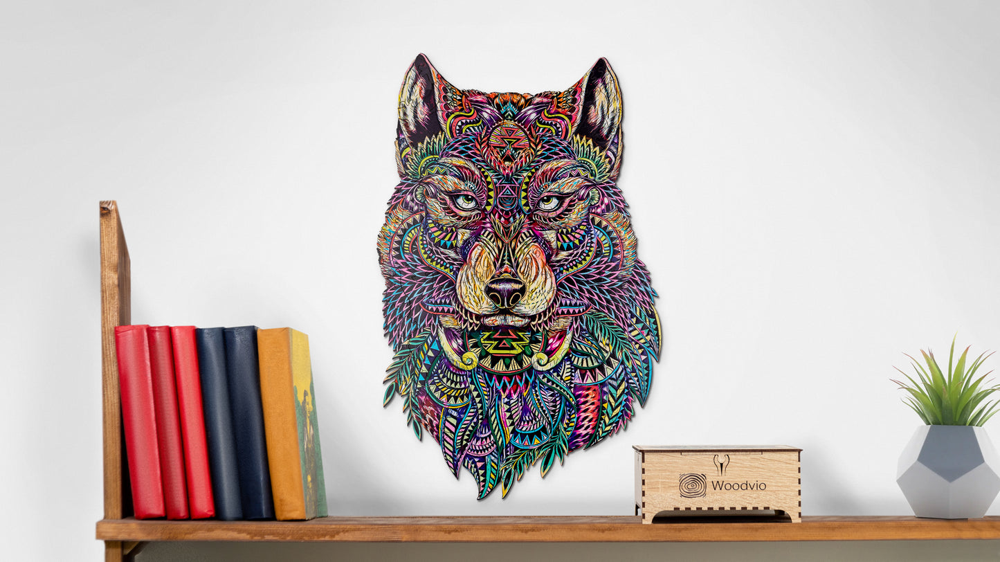 Woodvio™ Wolf Holzpuzzle (48 x 30 cm)
