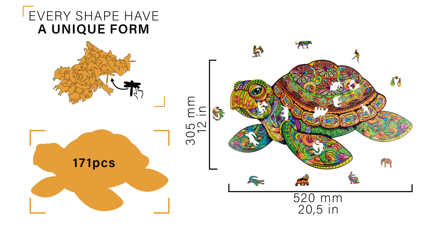 Woodvio™ Schildkröten-Holzpuzzle (31 x 52 cm)