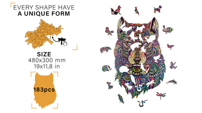 Woodvio™ Wolf Holzpuzzle (48 x 30 cm)