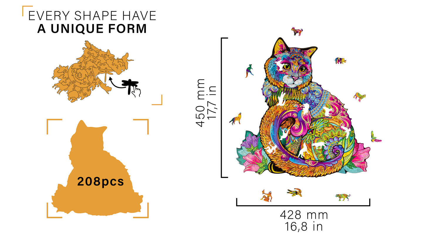 Woodvio™ Katzen-Holzpuzzle (45 x 43 cm)