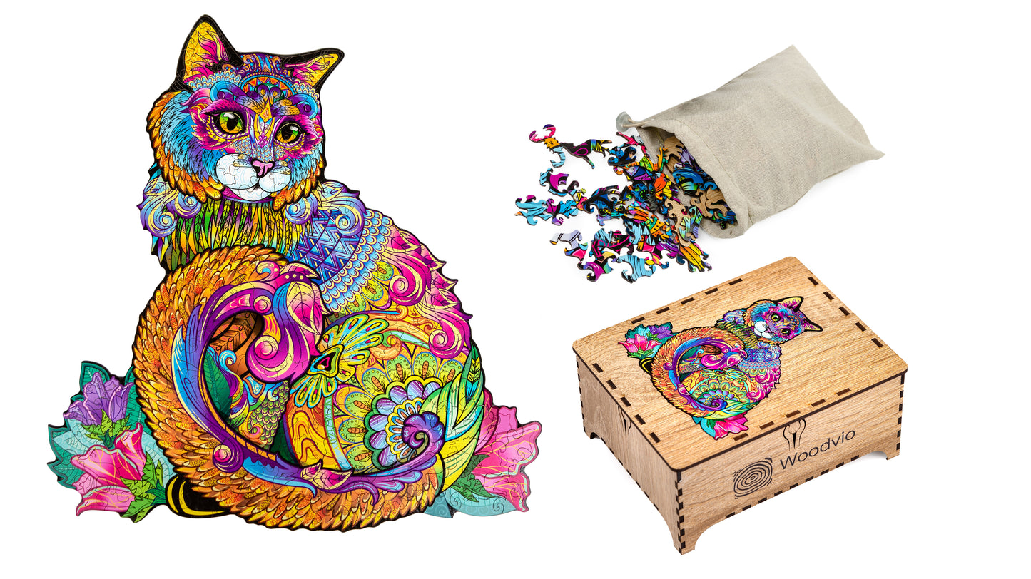 Woodvio™ Katzen-Holzpuzzle (45 x 43 cm)