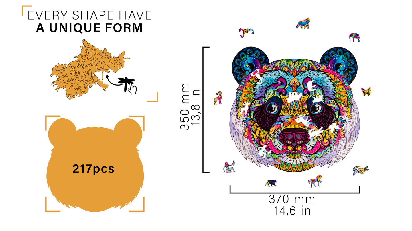 Woodvio™ Panda Holzpuzzle (35 x 37 cm)