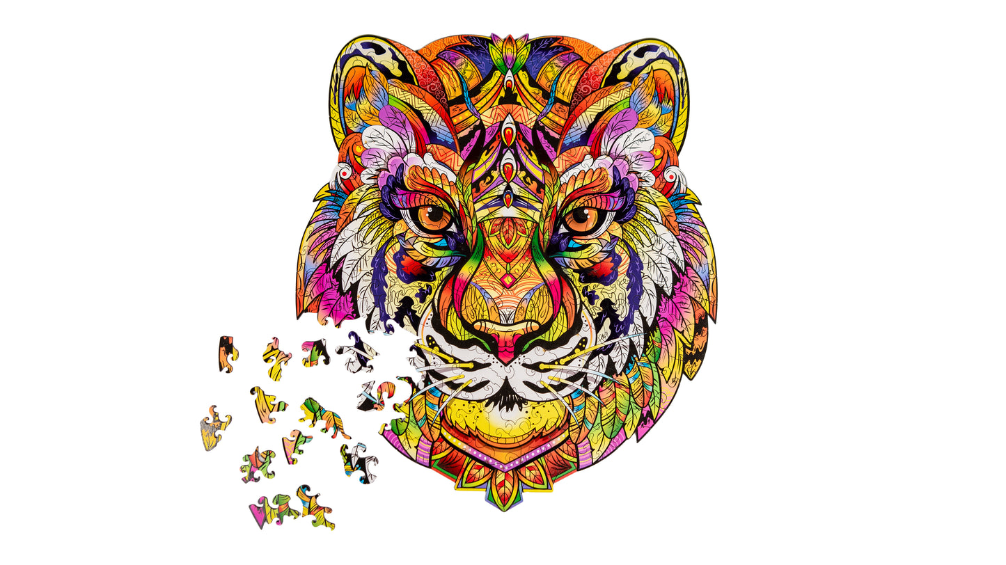 Woodvio™ Tiger-Holzpuzzle (38 x 34 cm)