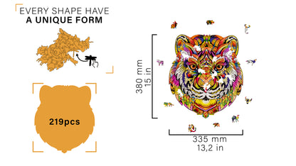 Woodvio™ Tiger-Holzpuzzle (38 x 34 cm)