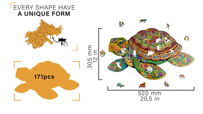 Woodvio™ Schildkröten-Holzpuzzle (31 x 52 cm)